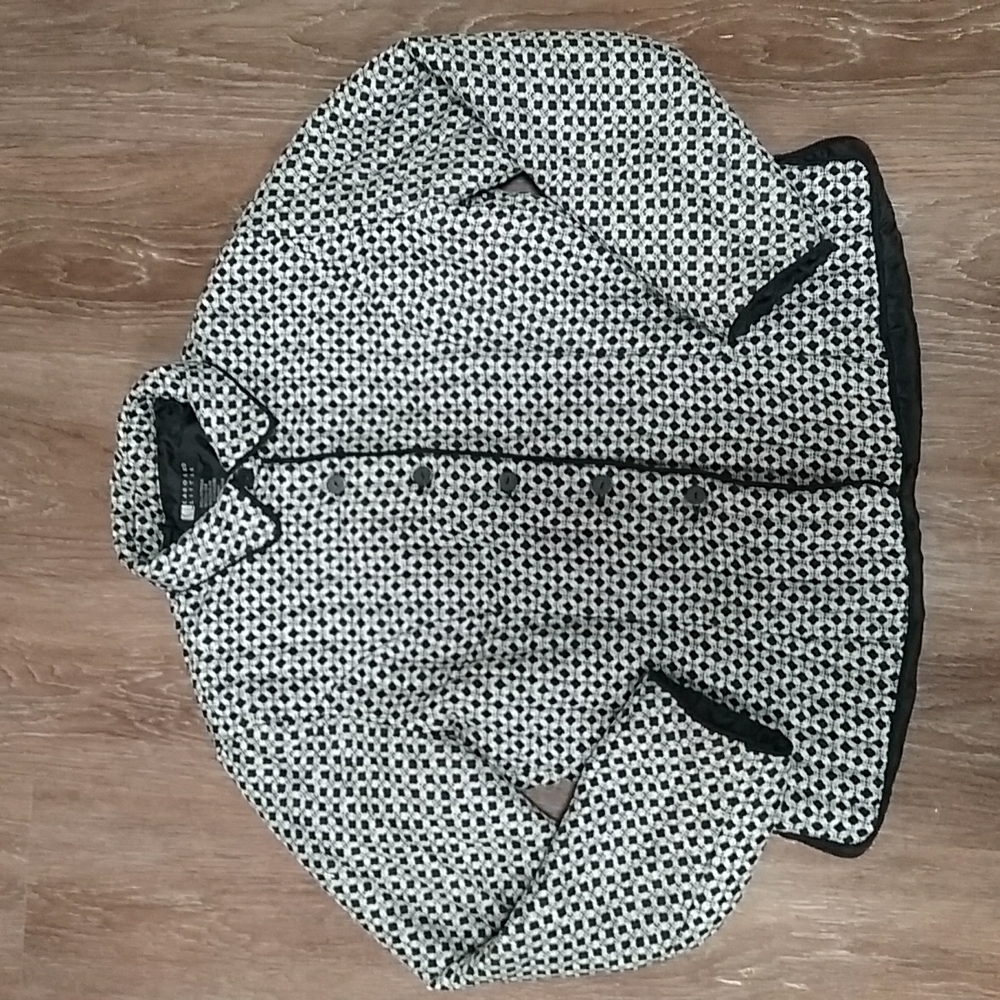 (M) Vintage Carole Little Patterned 100% Silk Shell Versatile Quilted Comfy